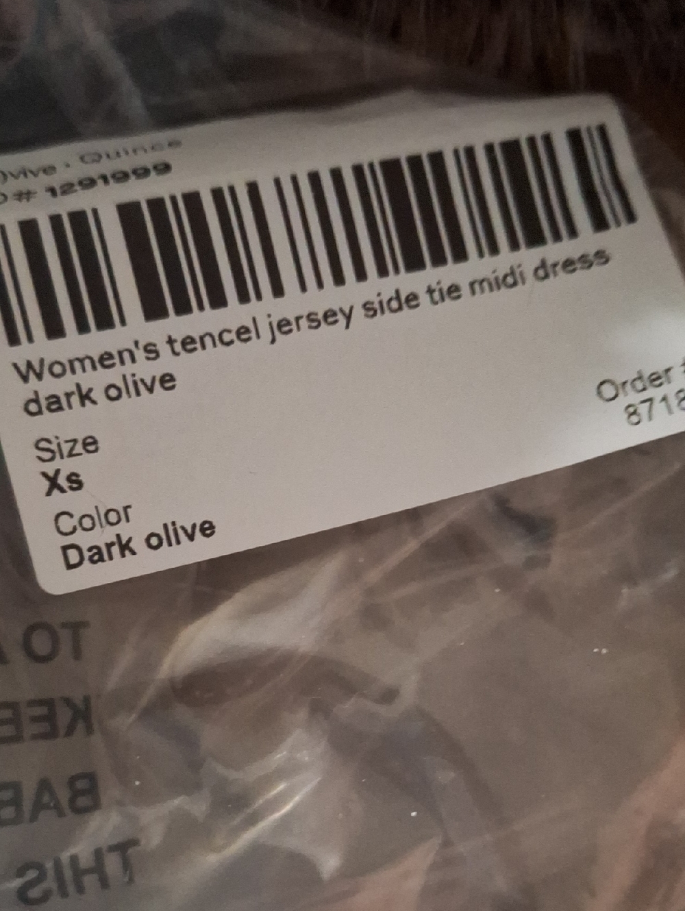 Quince Tencel Jersey Side Tie Midi Dress Dark Olive XS NWT - Picture 4 of 4